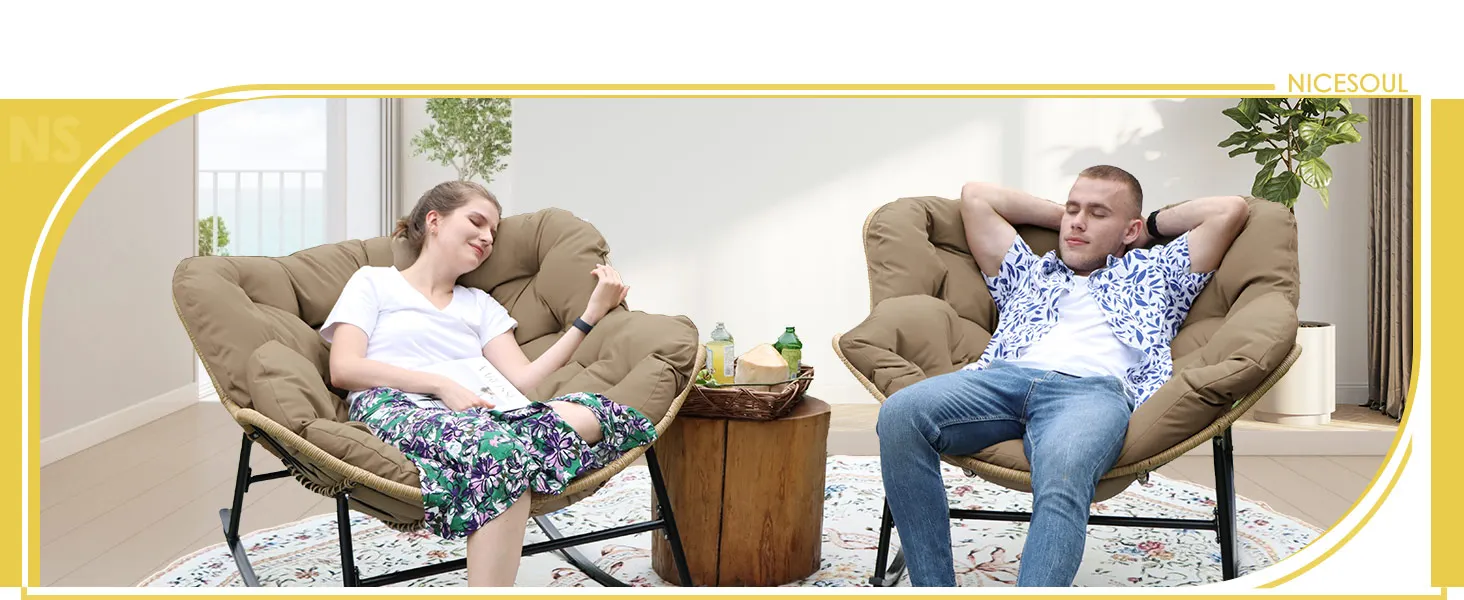 outdoor rattan rocking chair