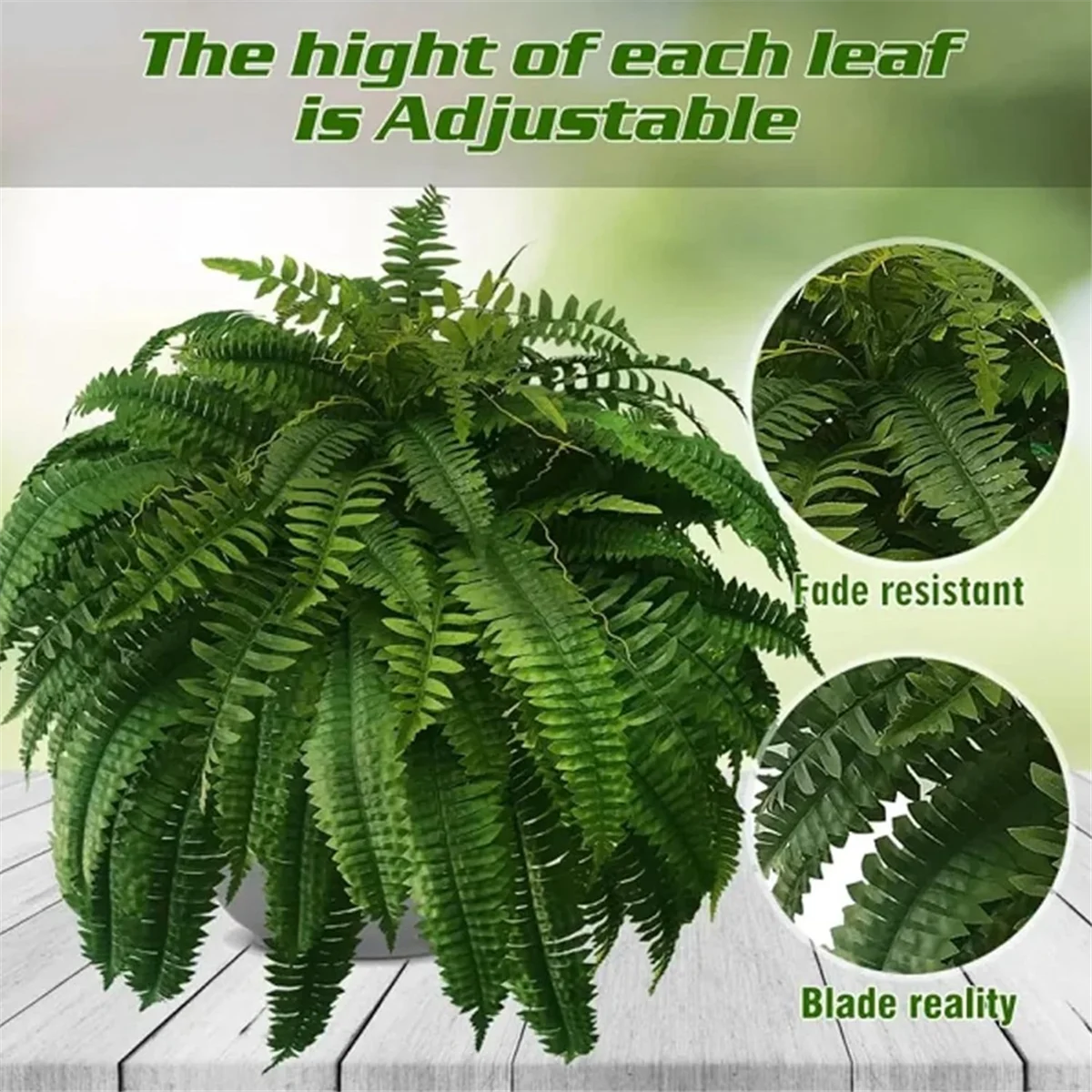 UV Resistant Lifelike Artificial Boston Fern Artificial Ferns for Outdoors Faux Ferns Fake Plants artificial ferns