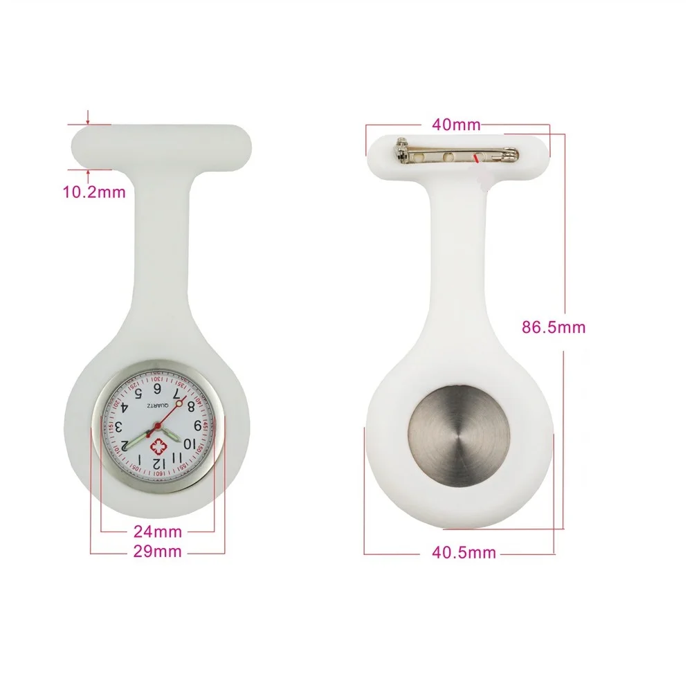 Unisex Nurse Doctor Solid Silicone FOB Pocket Watches Medical Brooch Pins Pendant Gift Clock,medical brooch pins