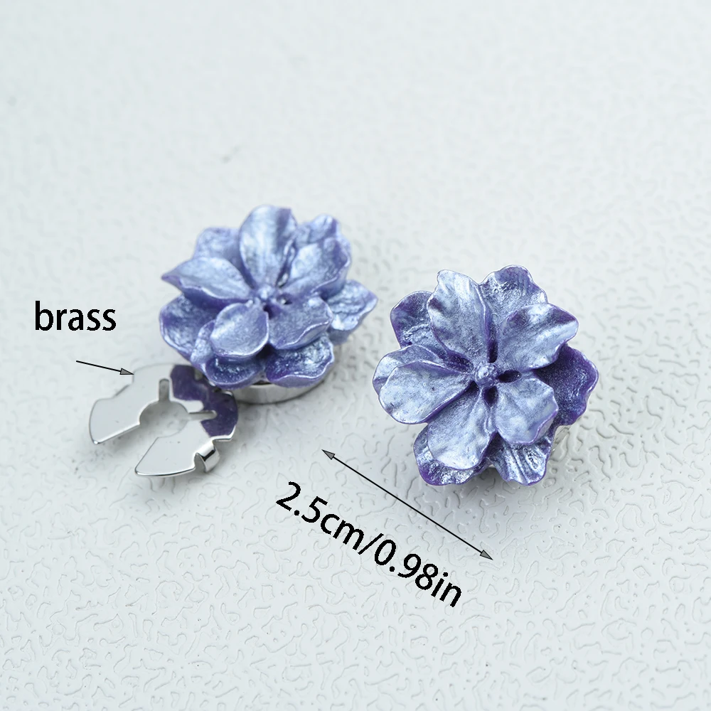 Pearlescent Gardenia Flower Button Covers Set for Women's Shirt Decoration