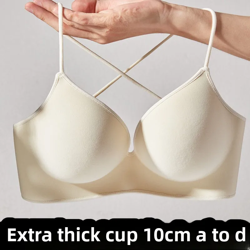 10CM Ultra Thick Push Up Bra for Small Chest Women Wireless Seamless No Side Fat Bra Lift Shape Body Shaper with Invisible Back 4