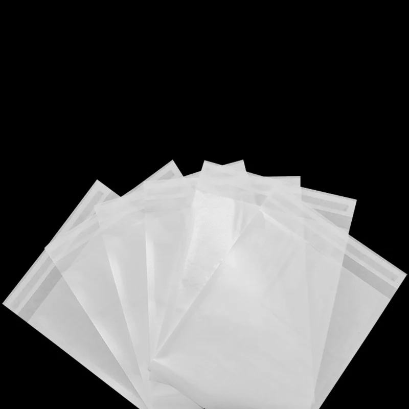 100Pcs Shipping Envelope White Semitransparent Grassin Paper Bag Degradable /Environmentally Friendly Wax Paper Packaging Bags