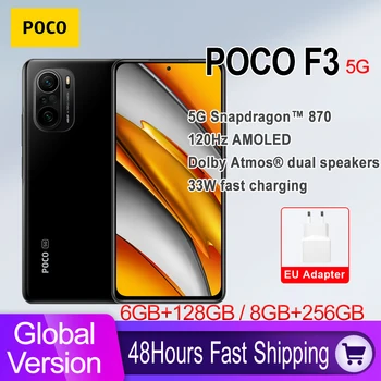 Teléfono Inteligente POCO F3 5G versión Global, 6GB y 128GB/8GB, 256G, Snapdragon 870, ocho núcleos, Pantalla AMOLED E4 de 6,67 pulgadas y 120Hz 1