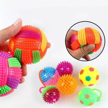 Light up Dog Ball Glow in The Dark Dog Squeaky Toy Non-Toxic Puppy Chew Toys Bounce Activated Squeaky Durable Dogs Cats Balls 1