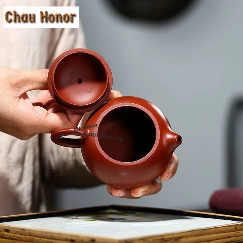 210ml Luxury Yixing Purple Clay Teapots Handmade Xishi Pot Raw Ore Dahongpao Mud Kettle With Infuser Zisha Tea Set Tea Services