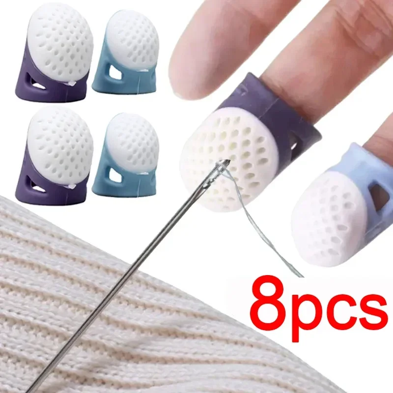 Description Picture 3 of item8/1PCS Thimbles Anti-slip Finger Cover Silicone Sewing Finger Tips Hollowed Protector Sleeve DIY Hand Cross-stitch Sewing Tools