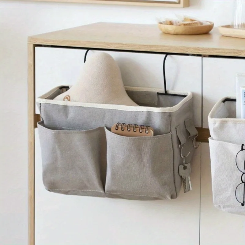 Multifunctional Bedside Hanging Storage Organizer Bag with Compartments for Magazines Tissue Box Books and Home Accessories
