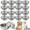 Stainless Steel Anti-Slip Pet Bowls Set for Cage Use - 6/18 Pieces Dog And Cat Feeding Plates 5