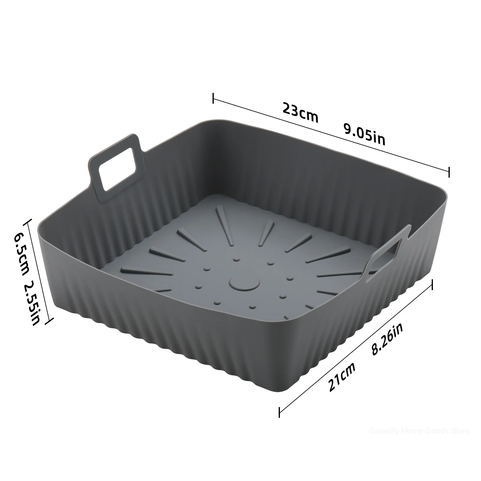 9 Square Silicone Air Fryer Liners - Reusable, Oil-Free, Dishwasher-Safe Baking Tray