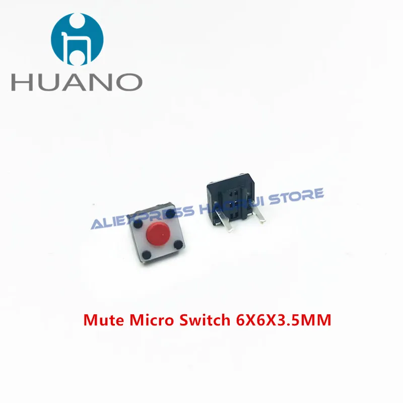 10100Pcs HUANO 음소거 버튼 6*6*3.5mm 자동 스위치 무선 마우스 유선 마우스 버튼 마이크로 스위치 6X6X3.5 자동 스위치