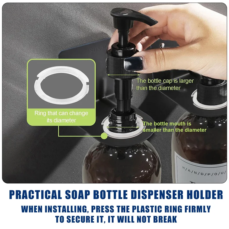 Waterproof Lotion Dispenser with Label for Bathroom Hotel Shampoo Shower Gel Body Wash Bottle Container Tray Wall Mounted Rack soap dispenser shampoo dispenser soap dispenser bottle plastic lotion bottle