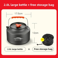 Portable Outdoor Hiking Cookware Set: Compact Teapot, Frying Pan, and Pot for Camping and Boiling Water (Kettle - L)