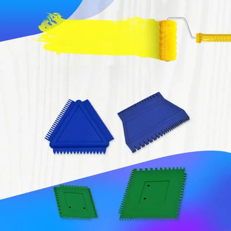 652F Diatom Mud Art Paint Scraper Rubber Tooth Mouth Scraper Scale Pattern Tooth Comb Tool