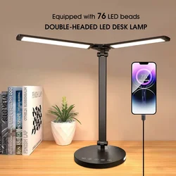 Adjustable LED Desk Lamp with Dimmable Brightness and Multiple Color Settings (Black)