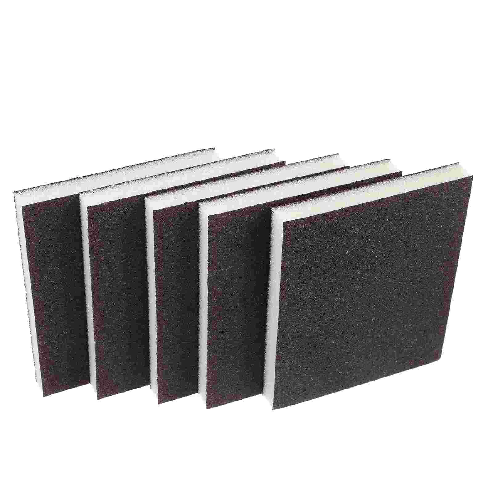 

5 Pcs Sponge Sand Double-sided Block Wet Dry Sandpaper Sanding Blocks for Wood Fine Grit