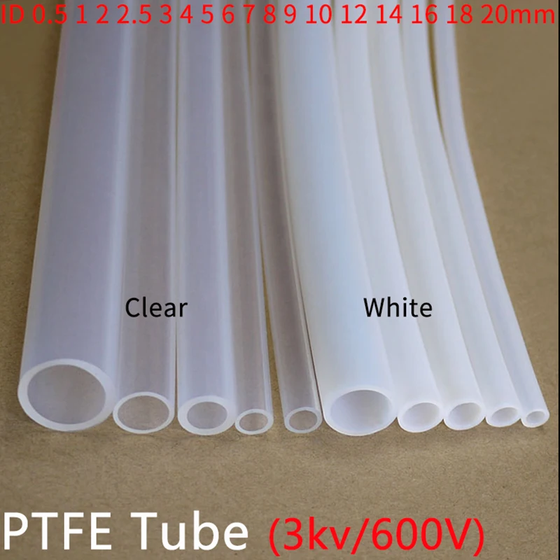 Black 1~10mm Id x 2~12mm Od PTFE Teflon Tubing Tube Pipe Sleeving Many Sizes Pcs 