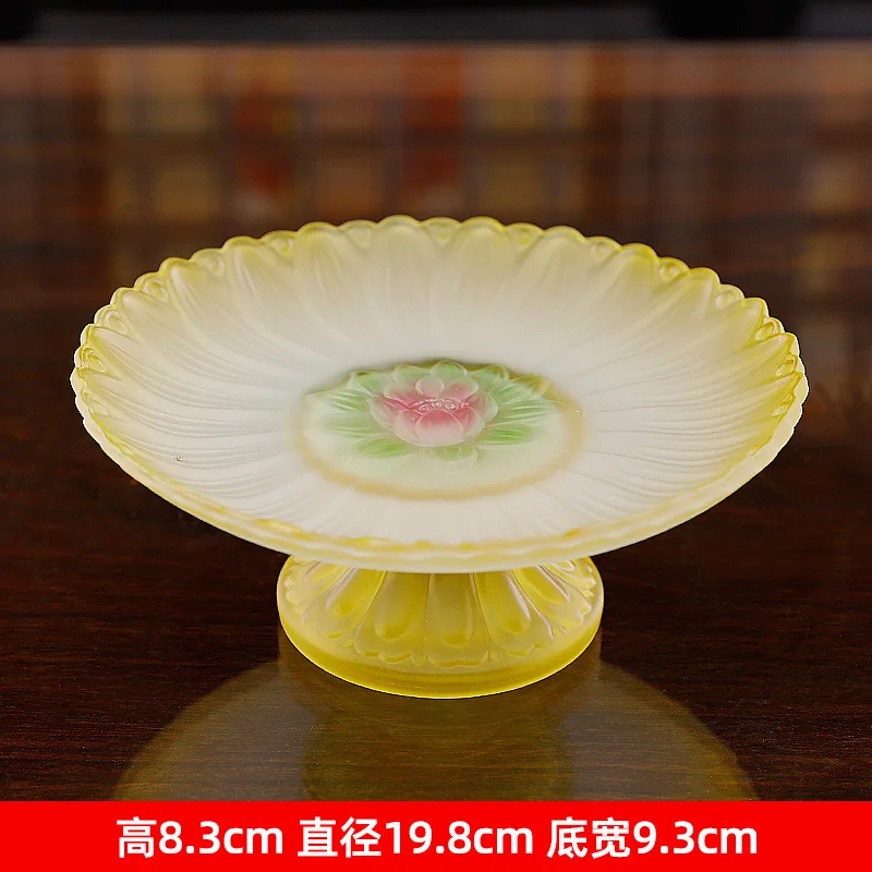 Coloured Glaze Buddha Ware Household Use Worship Buddha Suit, Water Supply Cup, Fruit Plate, Buddha Lamp, Incense Burner, Vase 3