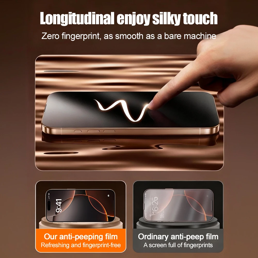 4-Pack Full Coverage Matte Privacy Screen Protector with Dust-Free Installation - Tempered Glass Film