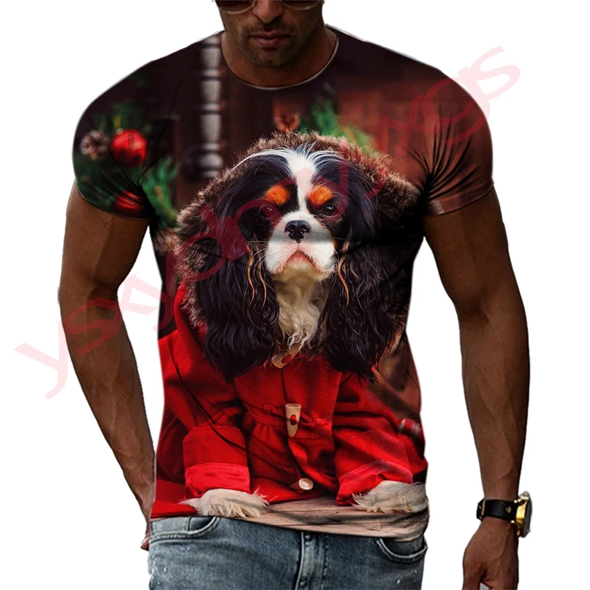 

Summer Merry Christmas Pattern Men's T-shirt Hip Hop 3D Print Personality Neck Short Sleeve Fashion Clothes