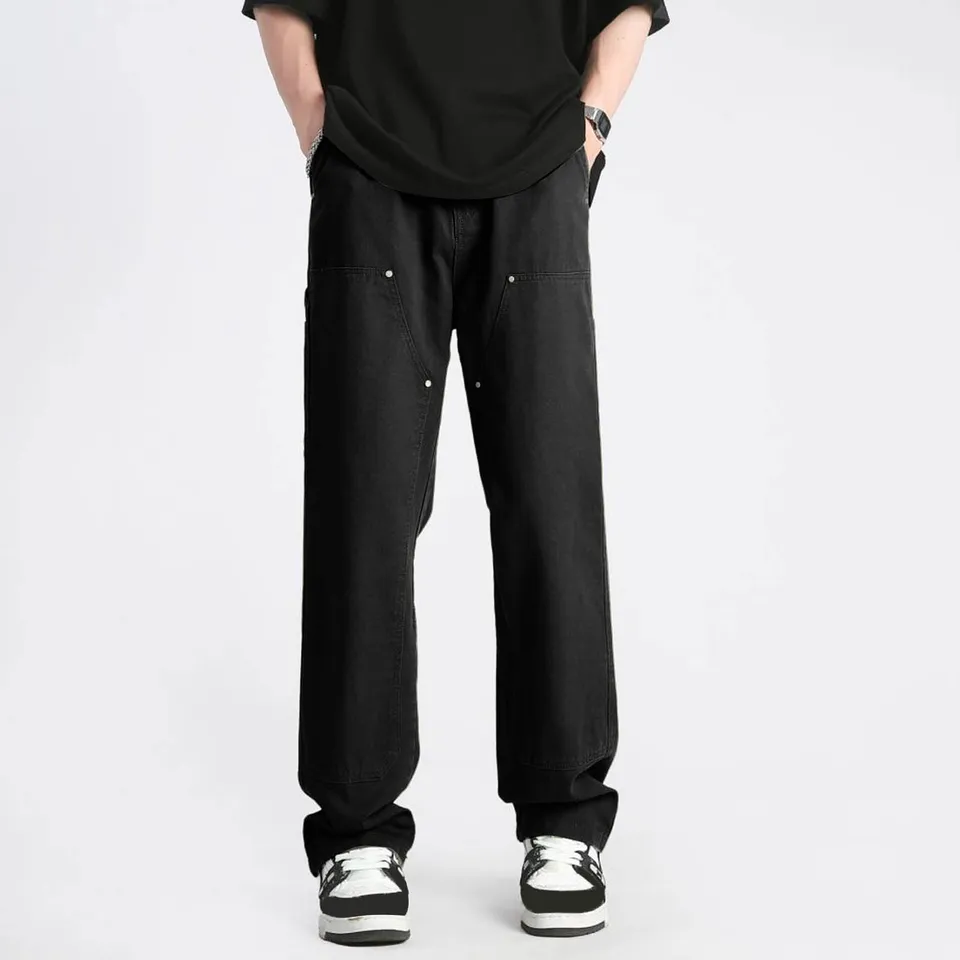 Mens Loose Straight Fit Tactical Jeans