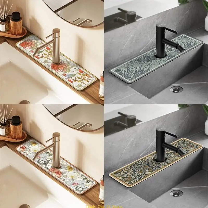 

Sink Faucet Absorbent Pad Quick Drying Multifunction Sink Mat Supplies