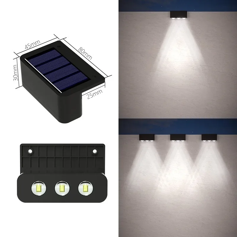 1/2/4Pcs Solar Wall Lamp Outdoor Waterproof Powered Light UP and Down Illuminate Home Garden Yard Decoration Outside Christmas