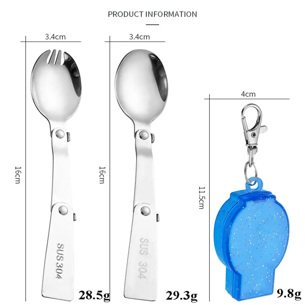 Light Small Utensil Stainless Outdoor Pocket Spoon Fork Travel Camping Tool Foldable Forks Folding Cookware