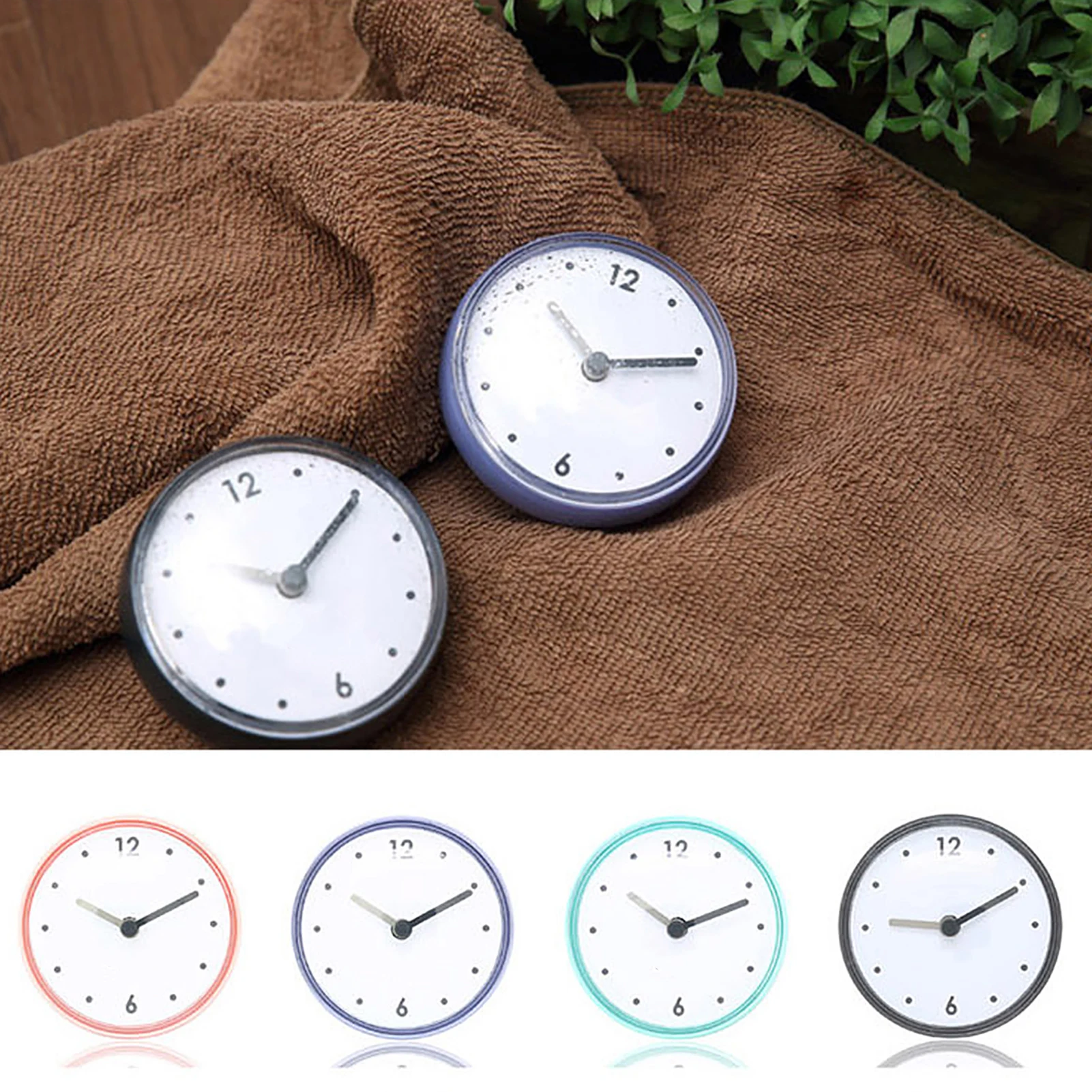 Cute Waterproof Sucker Alarm Clock Cartoon Kitchen Bathroom Bath Shower Clocks With Suction Cup Sucker Wall Clocks DecorationMini Sucker Wall Clock Bathroom Anti-Fog Waterproof 7cm Kitchen Toilet Small Quartz Table Clock