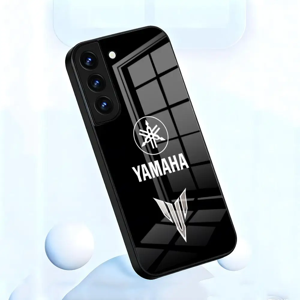 Yamaha Racing Motorcycle Glass Phone Case