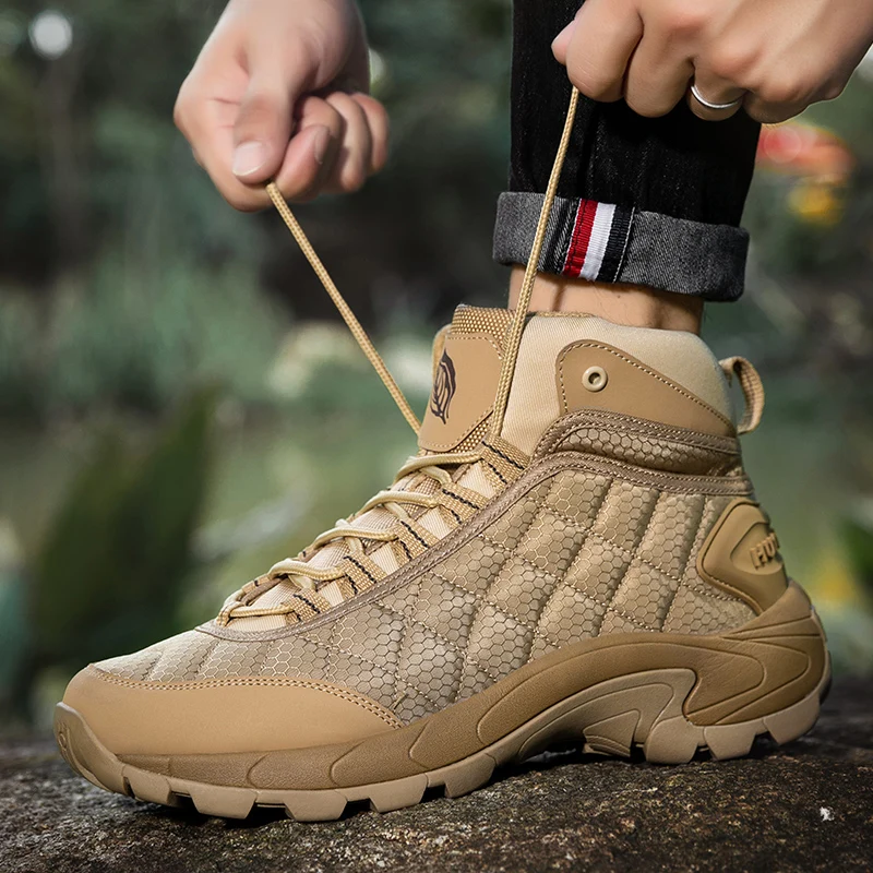 Winter Anti-slip Mens Boots Outdoor Leather Hiking Boots