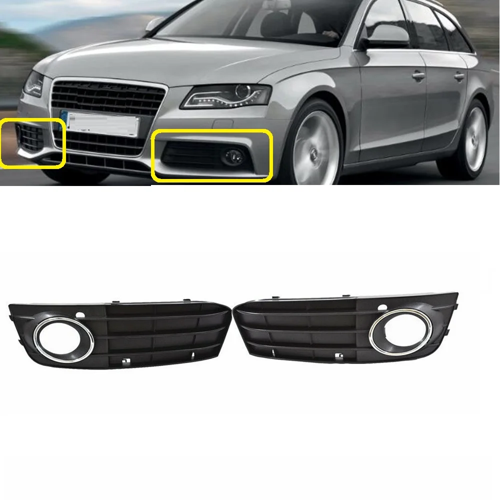 Audi A4 B8 Avant 2008 2009 2010 2011 2012 Car-Styling Front Bumper Fog Light Lamp Lower Grille Cover