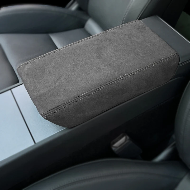 Für Tesla Modell 3 Highland 2024 Zubehör Modell Y 2020-2022 2023 Armlehne Box Leder Schutzhülle Bequeme atmungsaktive – Detail 4