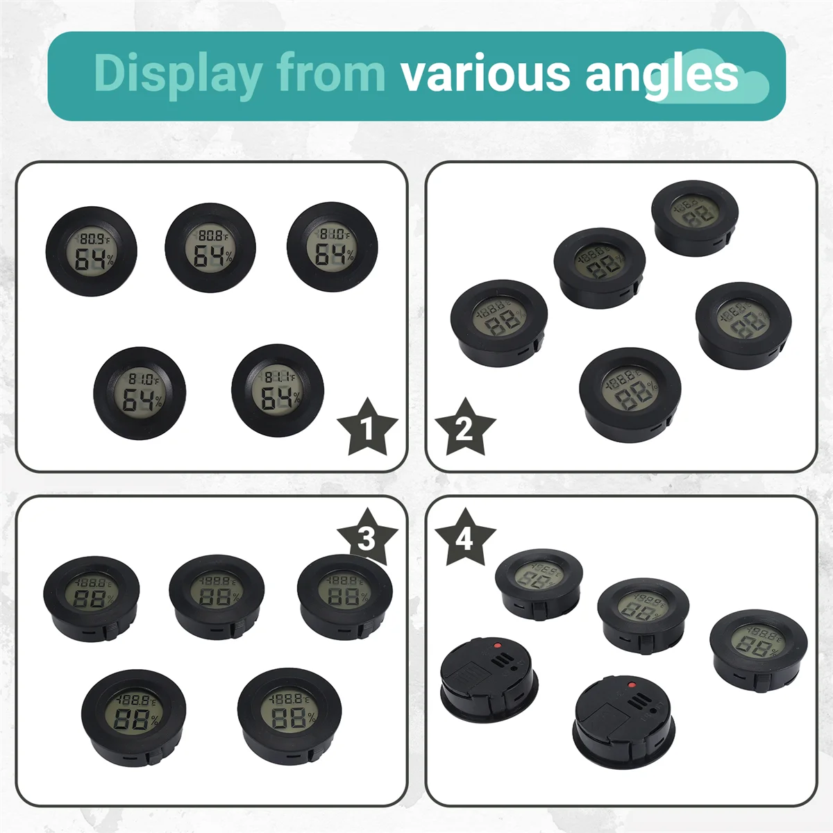 Якість! Гігрометр Термометр із 5 упаковок Цифровий РК-монітор Вимірювач вологості Датчик для зволожувачів повітря Осушувачі повітря Gre