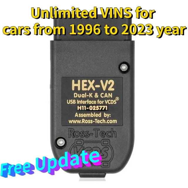 Genuine Ross-Tech HEX-V2 CAN USB Interface for VCDS (two VIN's