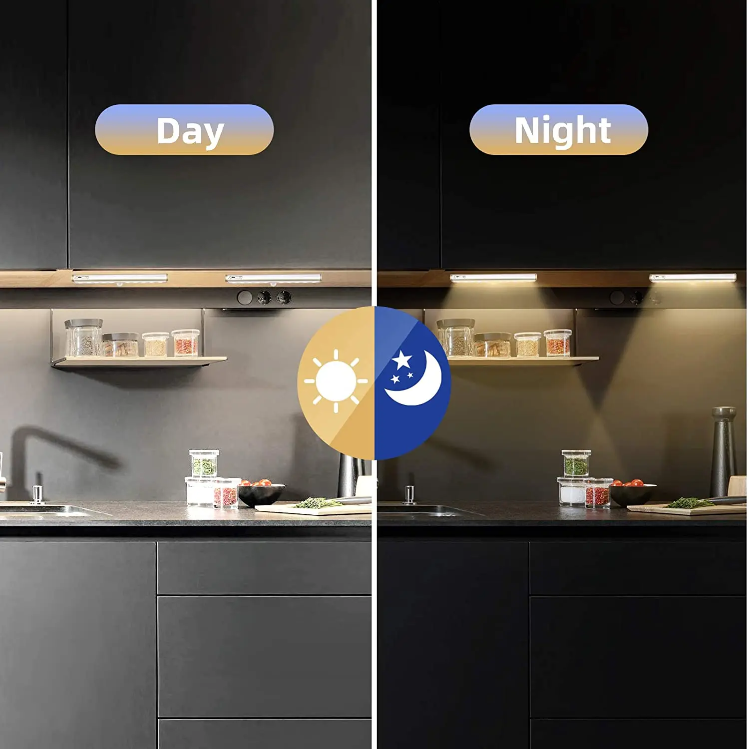 Acheter LED sous la lumière de l'armoire lampe à LED avec capteur de  mouvement de balayage à la main Port USB lumières cuisine escaliers armoire  lit côté lumière