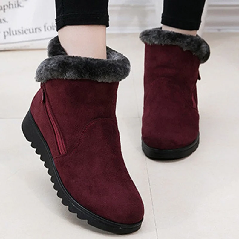 Plus Size Platform Cross Strap Snow Boots main image 0
