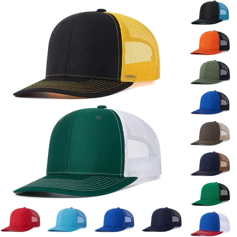 

Men Women Breathable Mesh Baseball Caps Summer Plain Snapback Hats Curved Visor Sun Protection Hat Outdoor Strapback Hip Hop Cap