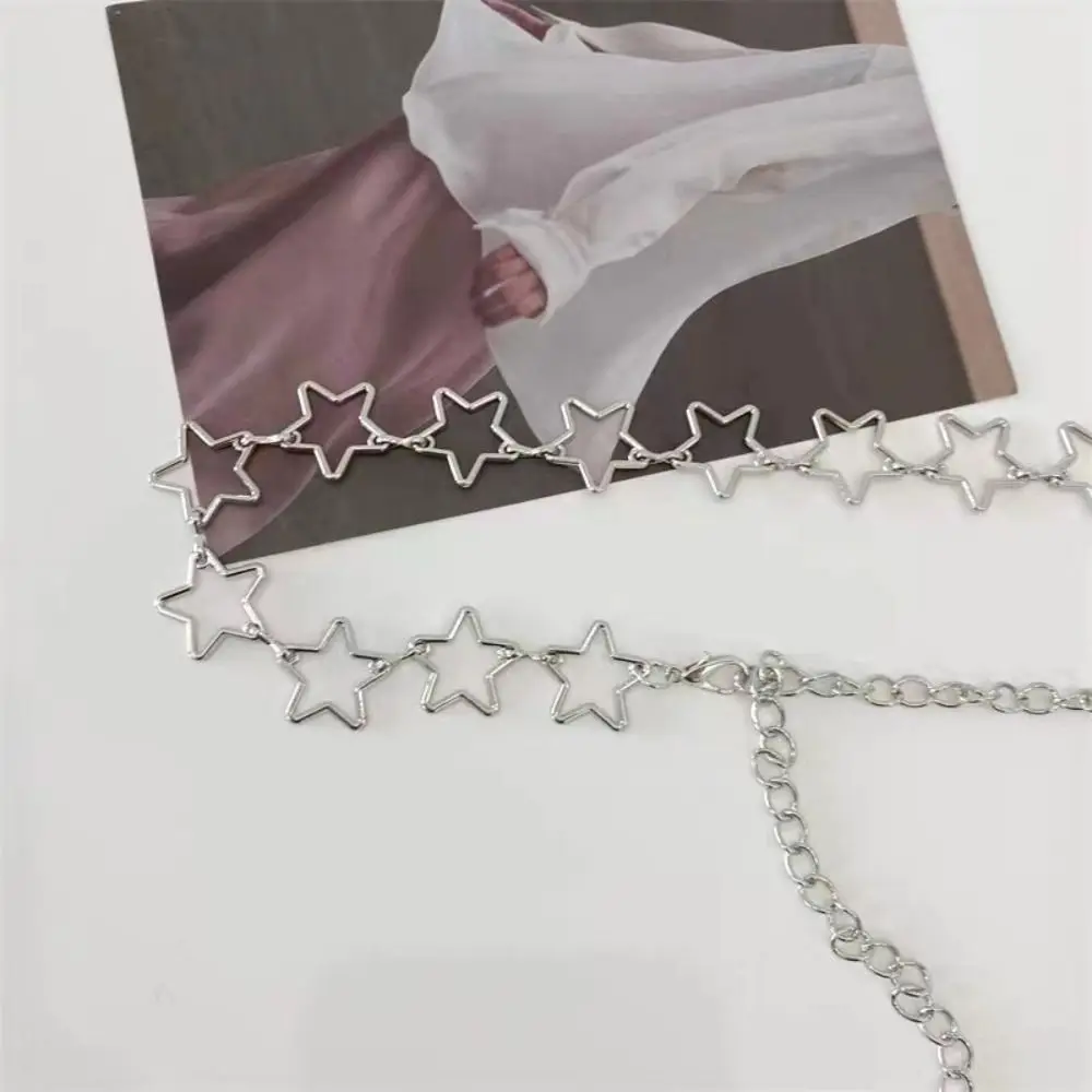 Punk Style Metal Waist Belts Retro Decorative Hollow Out Stars Dress Waist Chain Clothing Accessories Chain Belt