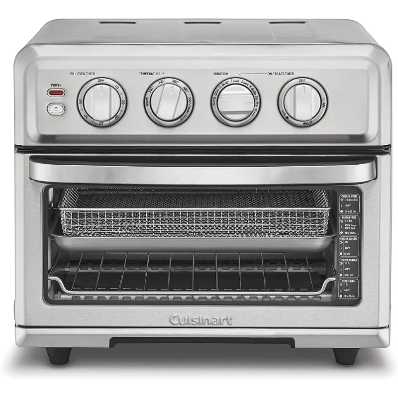 Air Fryer + Convection Toaster Oven, 8-1 Oven with Bake, Grill, Broil & Warm Options, Stainless Steel, TOA-70 biolomix stainless steel dual heating air fryer oven oil free toaster rotisserie and dehydrator 11 in 1 15 l 1700 w