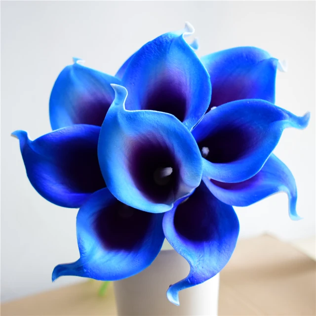 Fleurs De Lys Calla Bleu Marine Pu, Bouquet De Décoration De Mariage,  Centre De Table, Fausses Fleurs Artificielles, Décoration De Maison - Fleurs  Séchées Et Artificielles - AliExpress