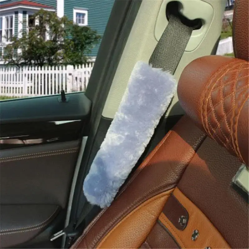 2 Pcs Car Seatbelt Shoulder Pad Comfortable Driving Seat Belt Vehicle Soft Plush Auto Strap Harness Cover Decoration