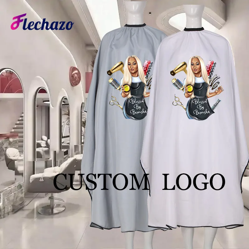 Haircut Cape Barber Personalized Logo Hairdressing Apron Cape Hairdresser Capes 1Pcs Long Black White Pink Cape Barbershop Tools