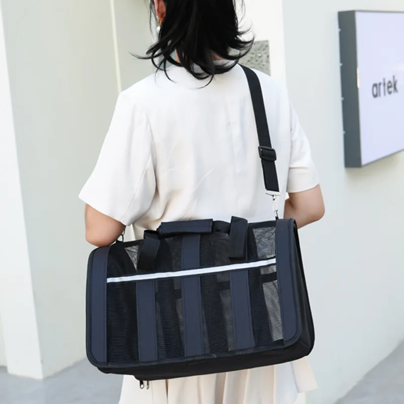 Pet Bag Pet Outing Portable Cat Dogs Handbag Summer Breathable Carrier Travel Puppy Kitten Single Shoulder Bag Pet Carrying Bag Supplie