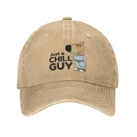 Vintage I Am Just A Chill Guy Meme Baseball Caps Unisex Style Distressed Denim Snapback Cap  Outdoor All Seasons Travel Adjustab 1