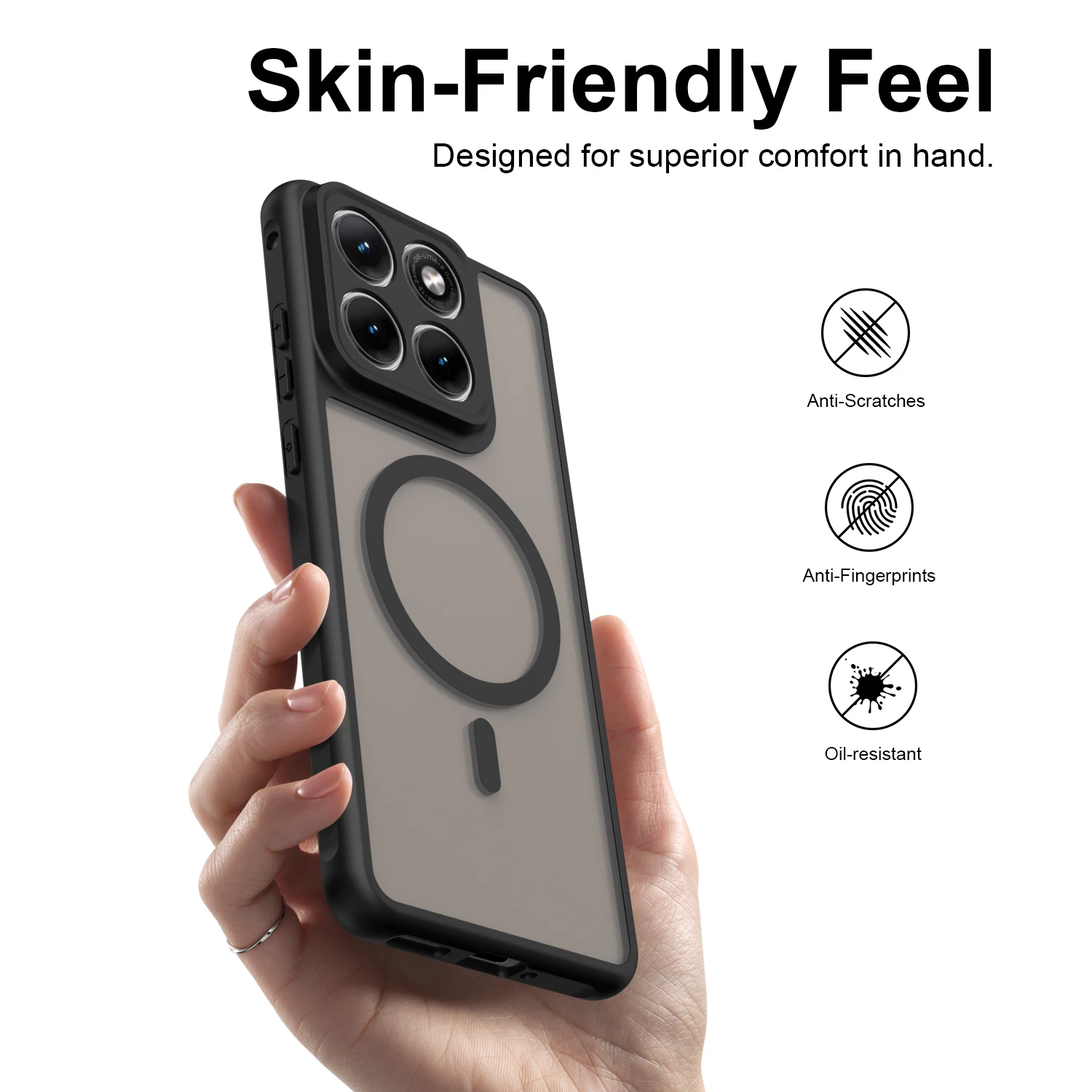 Luxury Matte Transparent Magnetic Phone Case Cover