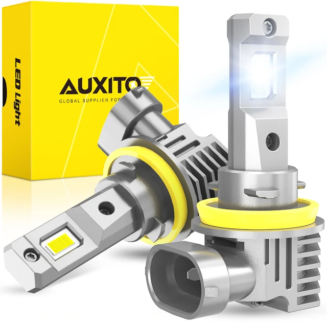 AUXITO 2Pcs H8 H11 LED Headlight Bulb Fog Light 12V Fanless Mini HB4 9006  HB3 9005 LED CSP Diode Lamp H11 Ultra Upgrade 16000LM - AliExpress