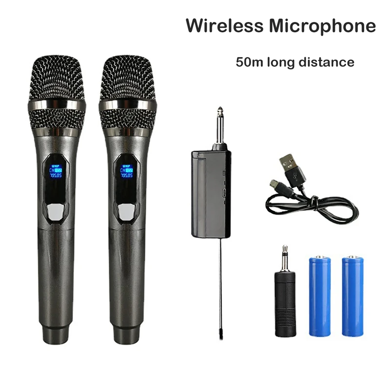 KINGLUCKY Wireless Microphone Rechargeable Fixed Frequency VHF 30m