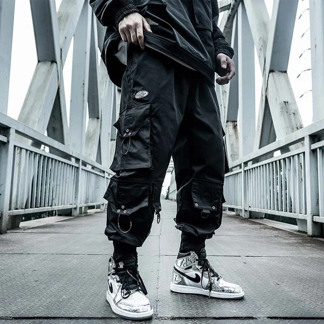 Houzhou Black Cargo Pants Men Joggers Hip  Plus Size Men's Cargo Jogger  Pants - Casual Pants - Aliexpress