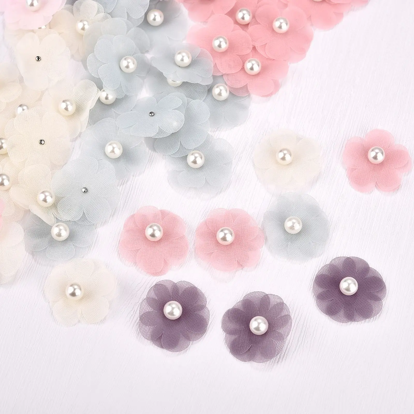 

Искусственные цветы-Маргаритки из органзы, 10 шт.