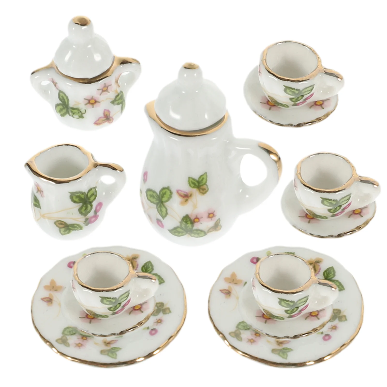 

Miniature Tea Cups House Set Bathroom Decorations Pretend Play Accessories
